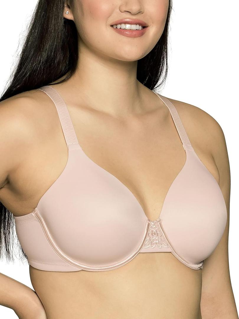 Vanity Fair Women's Full Figure Beauty Back Smoothing Bra, 4 Way Stretch Fabric, Lightly Lined Cups up to H (Underwire - Quartz)