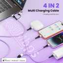 Dual Type-C 4-in2 Multi Charging Cable 5FT, Travel Essential for Airplane & Cruise Trips, USB A/C to Dual USB C/IP/Micro USB, Compatible for iPhone 17-8, Android, iPad, Galaxy, Tablet