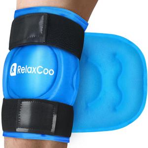 RelaxCoo Ice Pack for Knee Pain Relief, Reusable Gel Ice Wrap for Leg Injuries, Swelling, Knee Replacement Surgery, Cold Compress Therapy for Arthritis, Meniscus Tear and ACL Blue