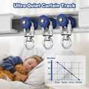 Curtain Single Tracks Ceiling or Wall Mounting, Ceiling Curtain Track with Silent Rollers, Curtain Track for Curtains Drapes and Room Dividers Living Room Bedroom, Champagne, 8.2FT250CM