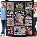 Highland Cow Print Blanket and Throws, Cute Farm Animal Cow Gifts for Highland Cow Lovers, Soft Fuzzy Flannel Blankets for Women Men for Home Couch Sofa Travel 50"X60"