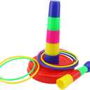 Ogrmar 18" Colorful Plastic Sport Ring Toss Game Set for Kids