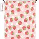 QUEENLALA Large Storage Basket,Laundry Hamper/Bathroom/Home Decor/Collapsible Round Storage Bin,Boys and Girls Hamper/Boxes/Clothing(Round-Pink Strawberry)