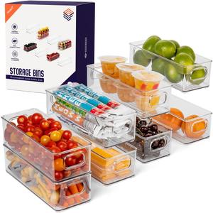 ClearSpace Plastic Pantry Organization and Food Storage Bin  Great Kitchen Organization and Kitchen Storage  Fridge Organizer Bins 8 Pack