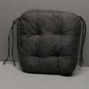 Chair Cushions for Dining Chairs, Dining Chair Cushions, Tufted Indoor Chair Pads with Ties & Non Slip Backing, Seat Cushions for Kitchen Chairs 16.5 x 16.5 x 3.5, Set of 6, Grey