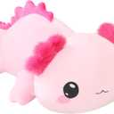 SQEQE Weighted Axolotl Plush, Weighted Axolotl Stuffed Animal, Cute Plushies Soft Pink Pillow Toy Gift for Kids Adults 9.8 Inch, 0.8 lbs