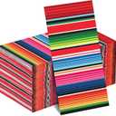 Kochorie 100 Pieces Mexican Fiesta Napkins Mexican Disposable Party Napkins 7.8 x 4.3 Inch Colorful Stripe Fiesta Paper Cocktail Napkins Cinco De Mayo Lunch Supplies for Mexico Fiesta Taco Party Decor