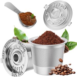 2 Pack Reusable K Cups Coffee Pods for Keurig 1.0: Stainless Steel Refillable K Cups - Reusable Coffee Filters for Keurig Coffee Machine, BPA-Free, SUS 304, Scoop, Heat Resistant Handles