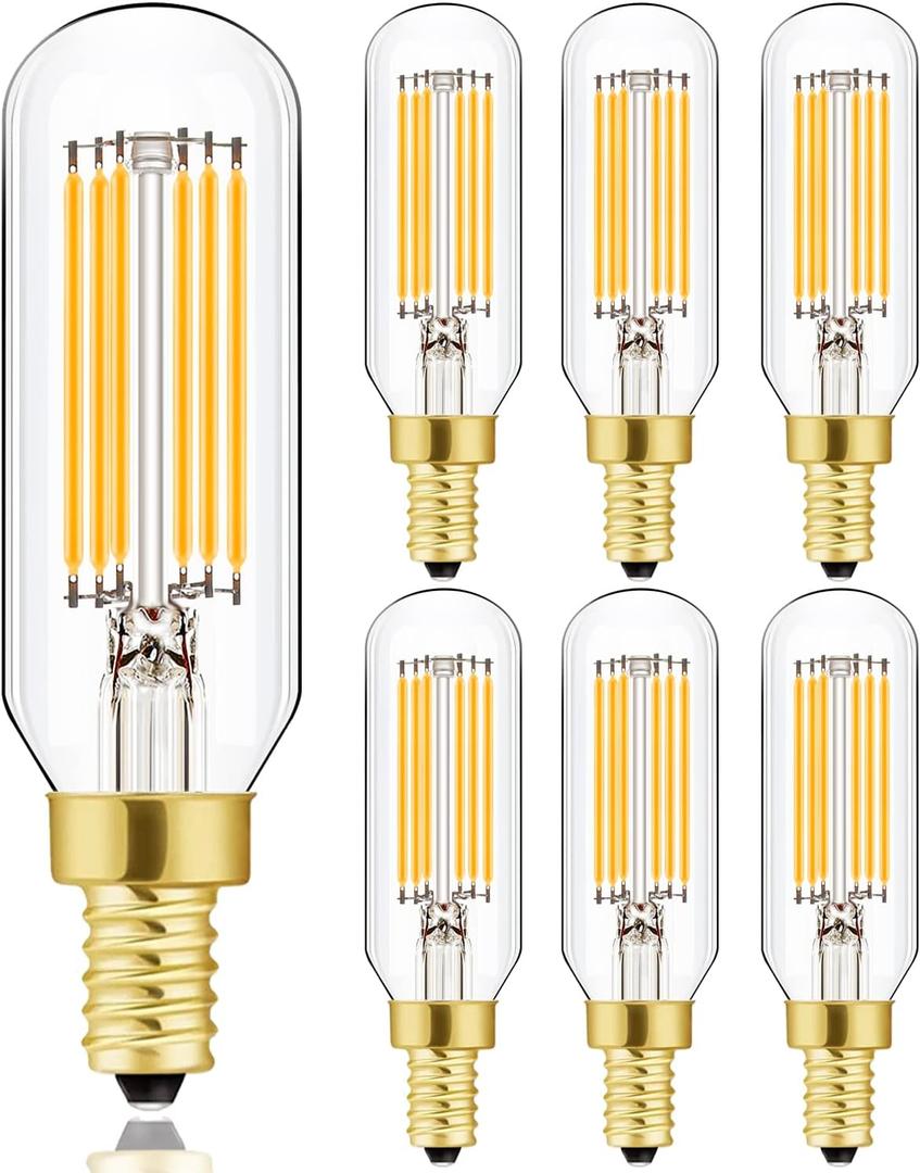 Leools E12 LED Bulb Dimmable 6W Equal 60 watt Light Bulb Soft White 3000K T6 T25 E12 Candelabra Bulb 60 watt for Chandeliers, Ceiling Fan, Pendant, Wall Sconces AC120V 600LM e12 Light Bulb, 6 Pack
