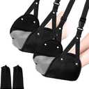 2 Pack Airplane Travel Footrest Hammocks, Adjustable, Black, Memory Foam, Foot Hammock for Airplane Travel