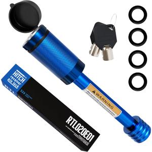 RETRUE Trailer Hitch Locks, 5/8" Locking Hitch Pin for 2 Inch and 2 1/2 Receiver Class III IV Hitch, Tow Hitch Lock with Keys O-Rings, Trailer Accessories for Outdoor, Blue