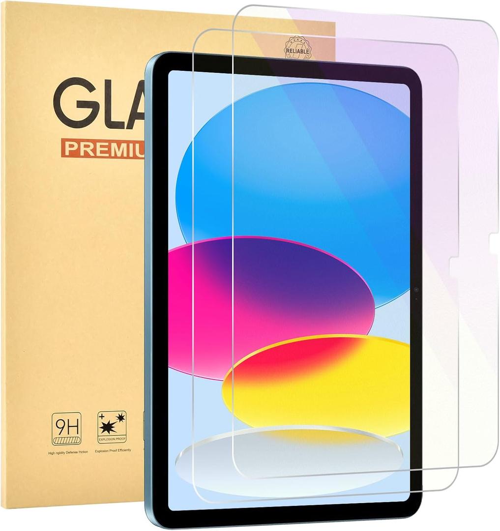 2 Pack Anti Blue Light Screen Protector for iPad 11th A16 2025 [11 Inch],iPad 10th [10.9 inch] 2022,9H Hardness Tempered Glass Film,Anti-uv,Eye Protection,Touch Sensitive,Anti-Scratch