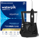 Waterpik Aquarius Water Flosser For Teeth Cleaning, Gums, Braces, Dental Care, Electric Power With 10 Settings, 7 Tips For Multiple Users And Needs, ADA Accepted, Black WP662
