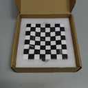 Marble Stone Black and White Checkerboard Square Small Splicing Mosaic Tray Jewelry Dish (Black and White)