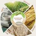 Goodluck 500 Pack Natural Brown 12 oz Compostable Sugarcane Soup Bowls