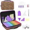 ZORETCO Diamond Painting Storage Case,60 Slots Diamond Art Kits with Accessories for Craft Jewelry Beads Organizer Boxes, 60 Jars