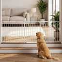 Extra Wide Baby Gates Large Long Dog Gates for the House Doorways Stairs Pressure Mount Dog Pet Gate Walk Through Metal Child Indoor Safety Gates (White, 76.38"-86.3"/194-219CM)