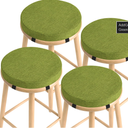 AddGrace Round Bar Stool Cushions 4 Pack Bar Stool Seat Cushion Non Slip Round Chair Pads with Removable and Washable Cover 12x12 Inch Green