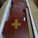 Wooden Prayer Kneeler with Foldable Padded Stool and Drawer for Praying Catholic