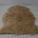 duduta Beige Sheepskin Throw Rugs 2x3 ft, Fluffy Shag Faux Fur Chair Seat Covers Washable Room Decor