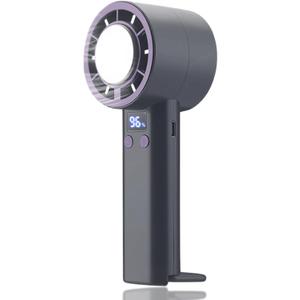 Portable Handheld Turbo Fan, 5 Gear Adjustable Portable Silent Mini Bladeless Electric Fan with Insatnt Cooling, Battery Operated, Up to 10 Runtime, Perfect for Travel, Office, Beach or Outdoor，Gray