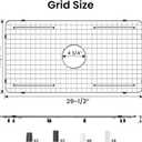 Kitchen Sink Grate for Bottom of Sink 29-1/2"X15-9/16", 304 Stainless Steel | Sink Grid Single-Bowl Farm Sink Protector Metal Grill Rack Centered Drain with Corner Radius 3/8" and Soft Rubber Feet 20pcs