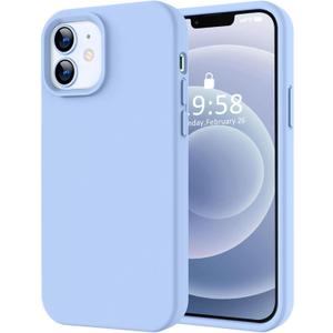 LOVE 3000 Designed for iPhone 12 Case/iPhone 12 Pro Case, Premium Silicone with [Soft Anti-Scratch Microfiber Lining] Shockproof Protective Phone Case for Men Women Girls 6.1", Light Blue