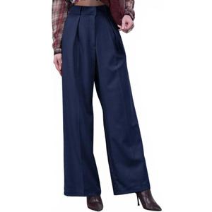 Wide Leg Work Pants Womens Dress Pants Elastic High Waist Palazzo Casual Trousers Office Slacks Regular and Plus Size (Blue, S)
