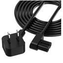 AGVEE 5ft TV Power Cord, 90 Degree Angled L-Shaped UL Listed 2-Prong AC Power Cable IEC C7 C8 Compatible with Samsung LG Sony Insignia Apple TV LCD LED, Vizio Roku JBL Partybox, Black