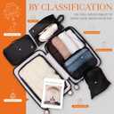 HOTOR Packing Cubes for Suitcases - 6 Pieces, Light Packing Cubes for Travel, Premium Suitcase Organizer Bags Set, Space-Saving Luggage Organizers, Travel Accessories and Essentials, Black