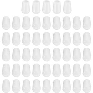 uxcell 50 Pcs Rubber End Caps, 2.5mm Flexible Round Tube Bolt Cap Cover Screw Thread Protectors for Ends of Hooks Hanger Furniture Bolts Screws Metal Tube, White