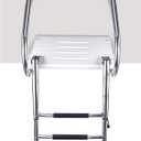 Marinebaby Boat Universal Swim Platform Under Mount Telescopic Boat Ladder, 3 Steps in/Outboard Boat Pontoon Ladder Silver