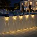 Melunar 16 Pack Solar Deck Lights Outdoor, Solar Step Lights Waterproof for Outside, Yard, Patio, Garden, Pool, Railing, Stairs, Fence (Warm White)