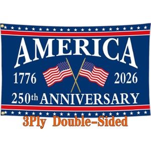 3Ply 250 Year American Anniversary Flag Anniversary Usa Flag 3x5 Ft Outdoor We The People 1776 Flags for Outside House Indoor Yard Patriotic Banner Decor
