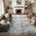 9x12 Extra Large Area Rugs for Living Room, Shaggy Non-Slip Tie-Dyed Rugs for Bedroom Kids Playroom Dorm Room, High Pile Ultra Soft Carpet, Grey