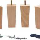 WEICHUAN 5.5 Inch Solid Beech Wood Furniture Sofa Couch Legs Set of 4 Tapered Straight Wooden Furniture Legs for Couch Sofa Chair Ottoman Loveseat Table Cabinet Bed Replacement