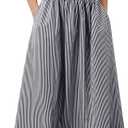 Dsewpaur Women Striped Strapless Maxi Dress Summer Casual Sleeveless Flowy Tube Long Dress with Pocket