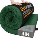 CYMULA 4 Inch Memory Foam Camping Pad, Camping Essentials Roll Up Floor Mat for Car Camping, Cot, Tent, Truck, Travel and Guest Use, Non-Slip Waterproof Bottom, Removable Cover