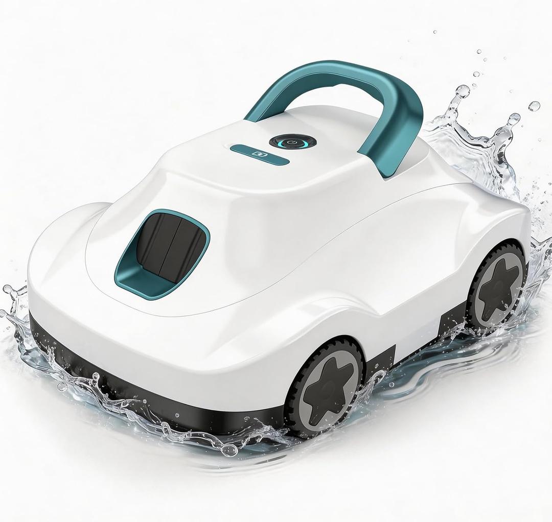 (2026 Upgrade) Cordless Robotic Pool Cleaner, Automatic Pool Vacuum for Above Ground & Inground Pools, 180-Min Runtime, 3L Basket for Leaves & Debris, Auto-Parking, Powerful Suction up to 2200 Sq.Ft