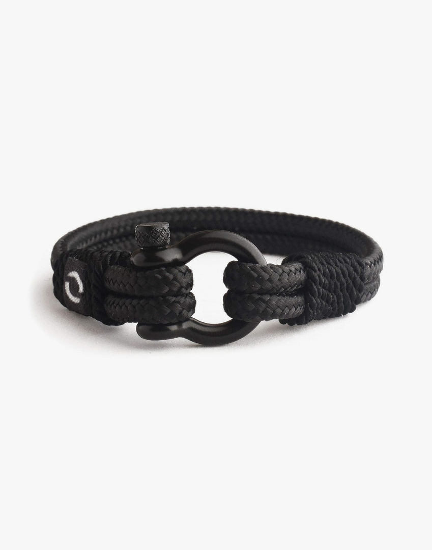 Mens Rope Bracelet - Stainless Steel Black Shackle, Extremely Durable and Scratch Resistant Waterproof Paracord, Handmade, Nautical Wristband for Men B-3-8