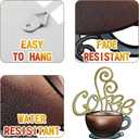 4 Pieces Metal Coffee Cup Wall Decor Coffee Bar Decor Cafe Themed Wall Art Decoration Vintage Cup Signs for Kitchen Decorations Shop Restaurant Lounge Decorations(Brown)