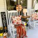 RABUSOFA Fall Throw Pillow Covers 18x18 Inch Set of 2,Autumn Floral Decor Thanksgiving Harvest Farmhouse Cushion Case Decoration for Home Sofa Couch (Orange, 18" x 18")