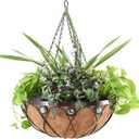 Arcadia Garden Products Emerald Series Round Hanging Basket Planters, 20-Inch Metal Copper Accent CB03
