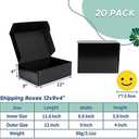 Rempry 12x9x4 Black Shipping Boxes 20 Pack, Large Cardboard Mailer Boxes for Small Business Shipping Packaging