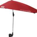 Sport-Brella Versa-Brella SPF 50+ Adjustable Umbrella with Universal Clamp (Firebrick Red)