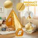 Teepee Tent for Kids,with String Lights,6 PackYellow, 5.25 feet