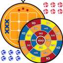 Dual Kids Games & Dart Board Set, Motor Skills & Coordination Development, 29-inch Large Sticky Tic Tac Toe for Indoor & Outdoor Games, Fun Boy Toy, Birthday Gifts for Kid Boys Girls