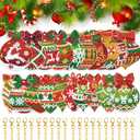 Saizamol 20 Pcs Christmas Diamond Painting Charm Kits Christmas Ball 5D DIY Diamond Art Pendants Hanging Key Charms for Christmas Party Decoration DIY