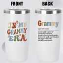 Tumbler with Lid & Straw - Unique Grammy Gift for Birthday, Christmas, Mother's Day - Stainless Steel Vacuum Insulated Cup with Straw Brush, Perfect Mom Gifts for Women
