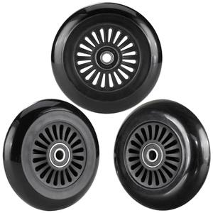 AOWESM Easy Roller Replacement Wheels w/Bearings ABEC-9 for Ez Rollers Classic Drifter Junior New Twist On A Classic Scooters - Set of 3 (Black)